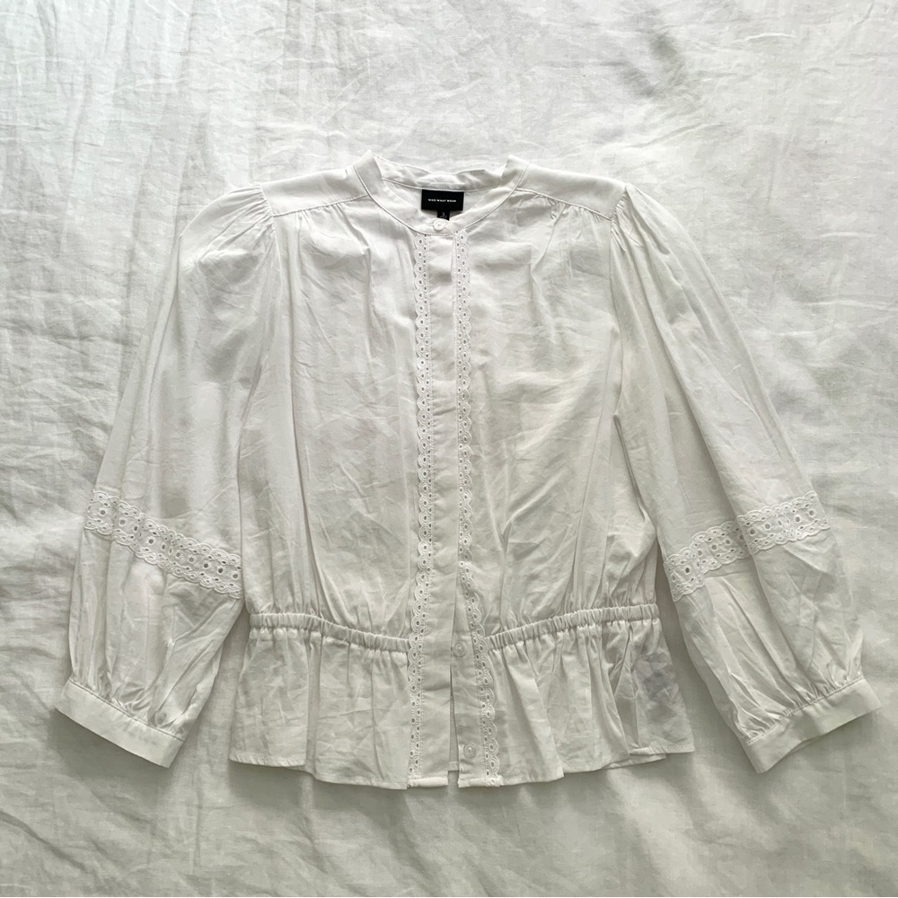 Who What Wear White Button Down Blouse